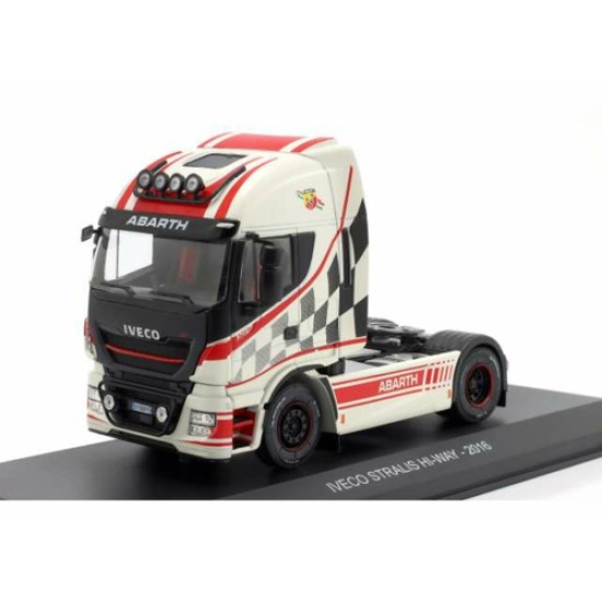 1/43 2016 IVECO STRALIS HI WAY TRUCK ABARTH WHITE AND RED