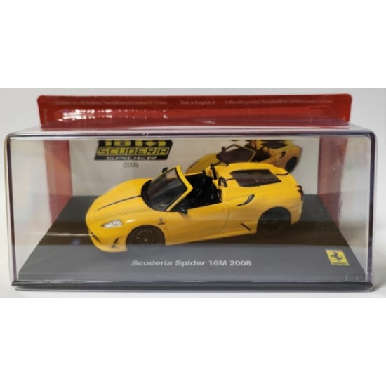 MAGPQ04 - 1/43 FERRARI SCUDERIA SPIDER 16M 2008 - YELLOW - FERRARI COLLECTION WITH CASE