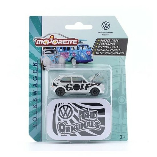 1/64 VW GOLF MK1 (WHITE) WITH COLLECTORS TIN