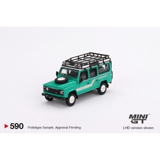 1/64 LAND ROVER DEFENDER 110 1985 COUNTY STATION WAGON TRIDENT GREEN (LHD)
