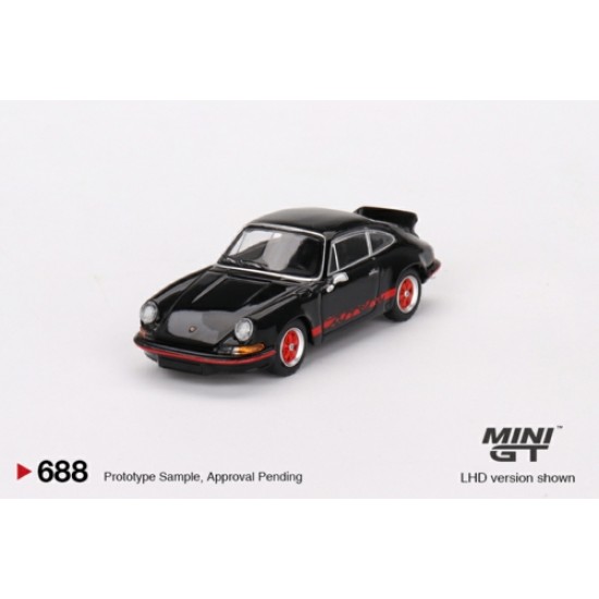 1/64 PORSCHE 911 CARRERA RS 2.7 BLACK WITH RED LIVERY (LHD)