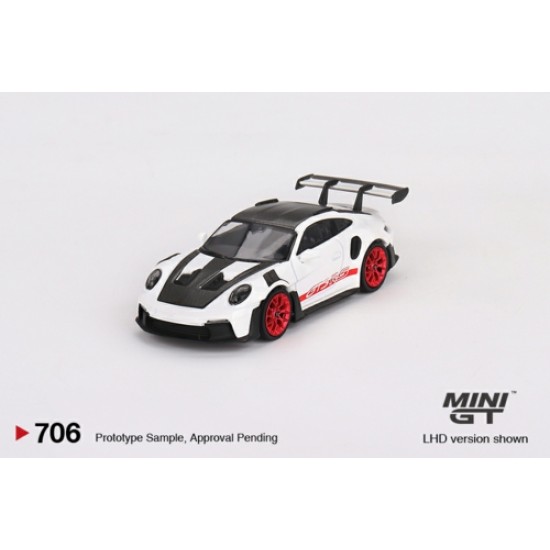 1/64 PORSCHE 911 (992) GTS RS WEISSACH PACKAGE WHITE WITH PYRO RED (LHD)