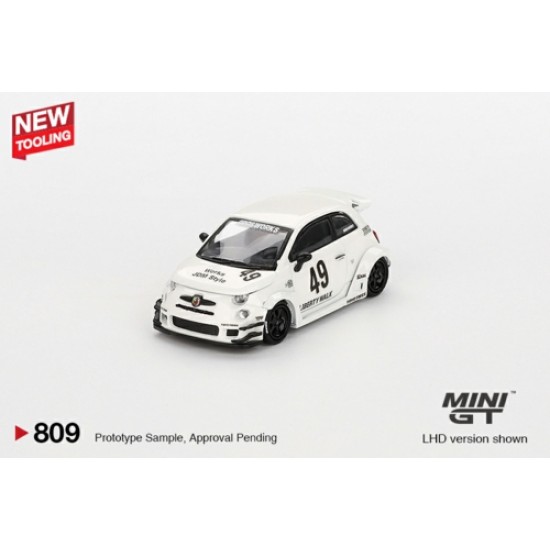 1/64 LB-WORKS X ABAS WORKS ABARTH 595 GARA WHITE (LHD) BLISTER PACKAGING