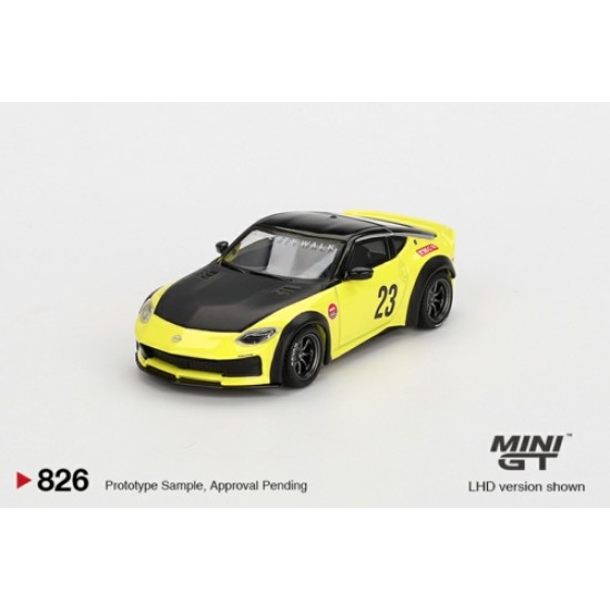 MGT00826-BL - 1/64 NISSAN Z LB NATION WORKS IKAZUCHI YELLOW (LHD) BLISTER PACKAGING