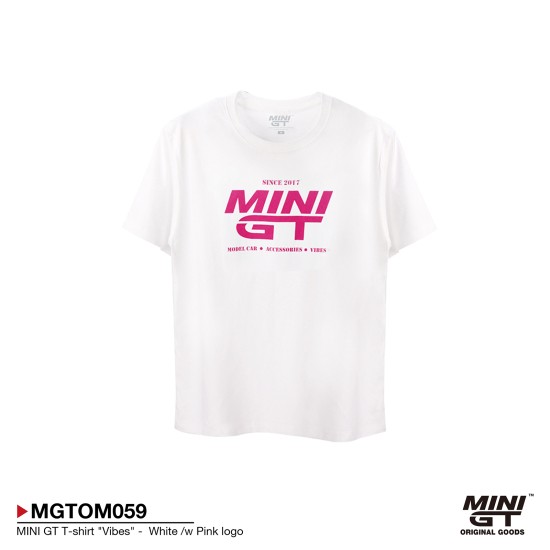 MINI GT T-SHIRT VIBES WHITE/W PINK LOGO L (LADY SIZE)