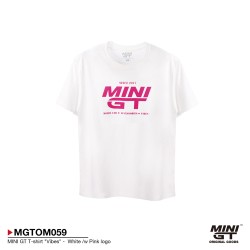 MINI GT T-SHIRT VIBES WHITE/W PINK LOGO S (LADY SIZE)