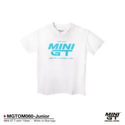 MINI GT T-SHIRT VIBES WHITE/W BLUE LOGO (KIDS SIZE 8)