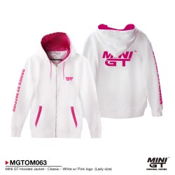 MINI GT HOODED JACKET CLASSIC WHITE W/PINK LOGO M (LADY SIZE)