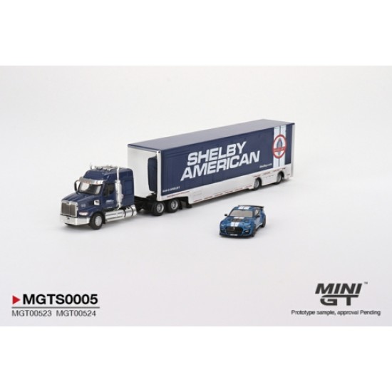 1/64 SHELBY GT500 SE WIDEBODY WESTERN STAR 49X W/RACING TRANSPORTER LHD MGTS0005