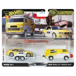 HOT WHEELS TEAM TRANSPORT BMW M3 AND RALLY HAULER JFM93