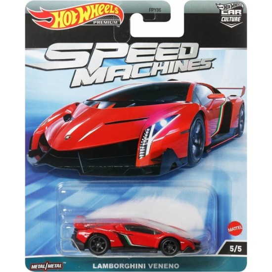 1/64 HOTWHEELS CAR CULTURE SPEED MACHINES LAMBORGHINI VENENO (RED) 5/5