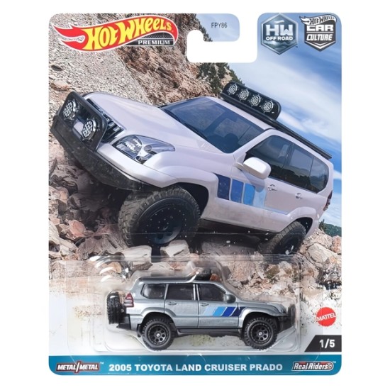 1/64 HOTWHEELS CAR CULTURES OFF ROAD 2005 TOYOTA LAND CRUISER PRADO (SILVER) 1/5