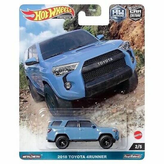 1/64 HOTWHEELS CAR CULTURES OFF ROAD 2018 TOYOTA 4RUNNER (BLUE) 2/5