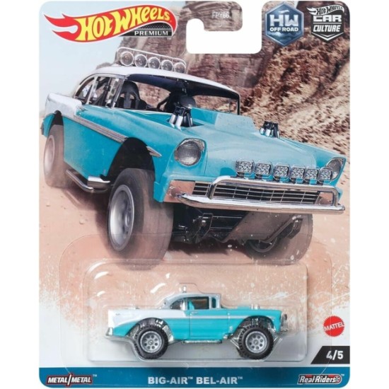 1/64 HOTWHEELS CAR CULTURES OFF ROAD BIG-AIR BEL-AIR (TEAL/WHITE) 4/5