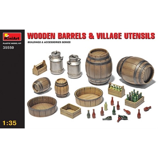 MINIART 1/35 WOODEN BARRELS & VILLAGE UTENSILS 35550 MINIART 1/35 WOODEN BARRELS & VILLAGE UTENSILS 35550