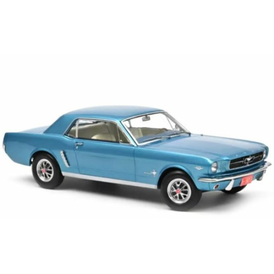 NV182800 - 1/18 FORD MUSTANG HARDTOP COUPE 1965 - TURQUOISE METALLIC