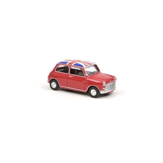 1/64 1964 MINI COOPER S TARTAN RED WITH FLAG ON ROOF (MINI JET) 310521