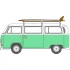 1/120 VW T2 BUS/SURFBOARDS BIRCH GREEN/WHITE