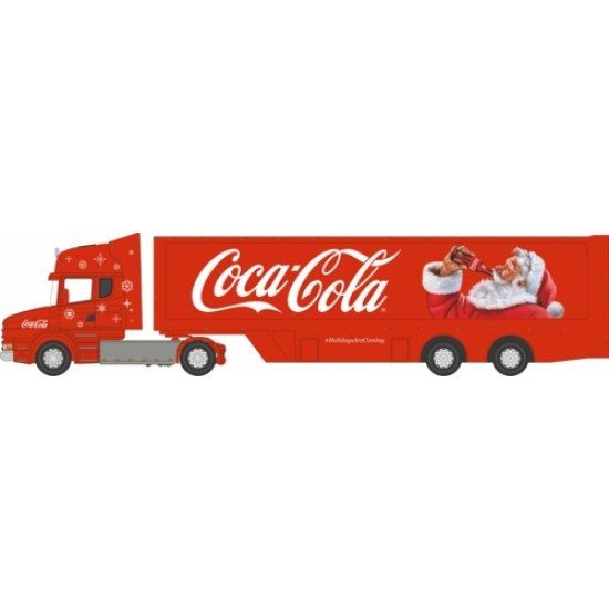 1/76 SCANIA T CAB BOX TRAILER COCA COLA NEW XMAS LIVERY