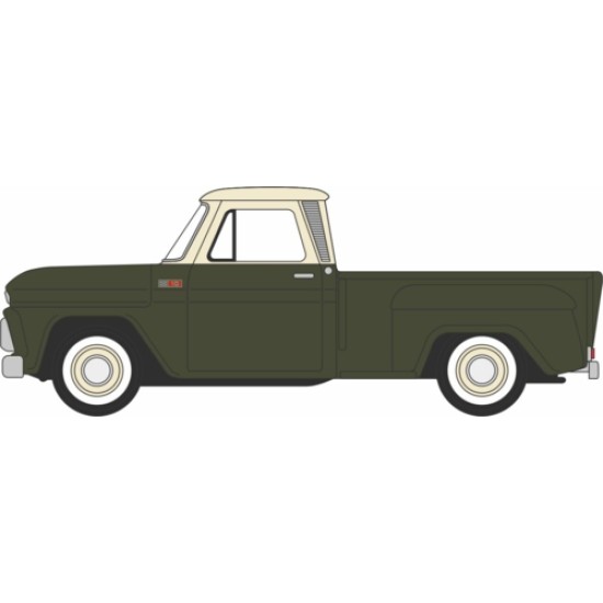 1/87 1965 CHEVROLET STEPSIDE PICKUP DARK GREEN/IVORY 1/87 1965 CHEVROLET STEPSIDE PICKUP DARK GREEN/IVORY