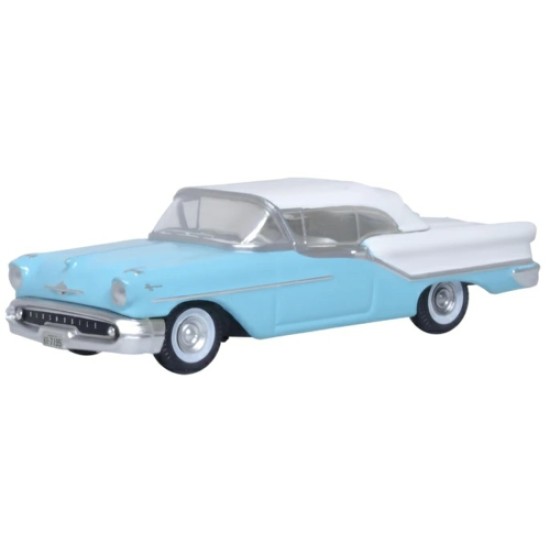1/87 BANFF BLUE/ALCAN WHITE OLDSMOBILE 88 CONVERTIBLE 1957 (ROOF UP) 87OC57002