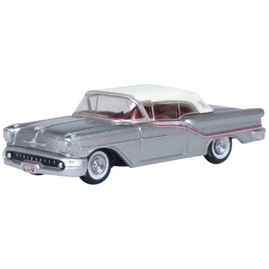 1/87 1957 OLDSMOBILE 88 CONVERTIBLE (CLOSED) JUNEAU GRAY/ACCENT RED/WHITE