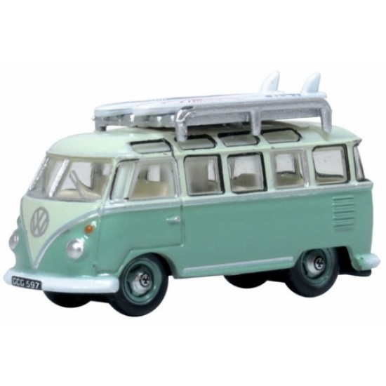 N GAUGE TURQUOISE/BLUE WHITE VW T1 SAMBA BUS NVWS005