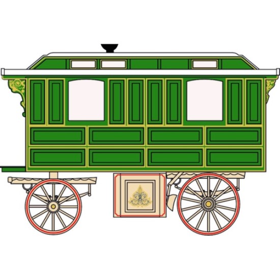 SHOWMANS LIVING WAGON GREEN/CREAM