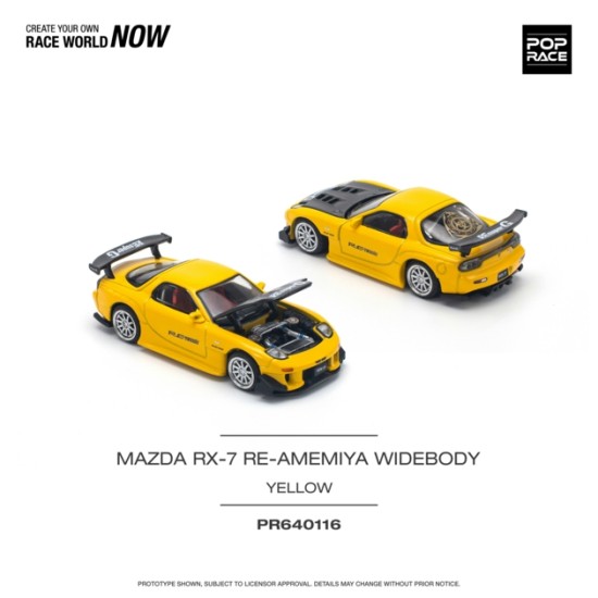 1/64 MAZDA RX-7 FD3S RE-AMEMIYA WIDEBOY YELLOW