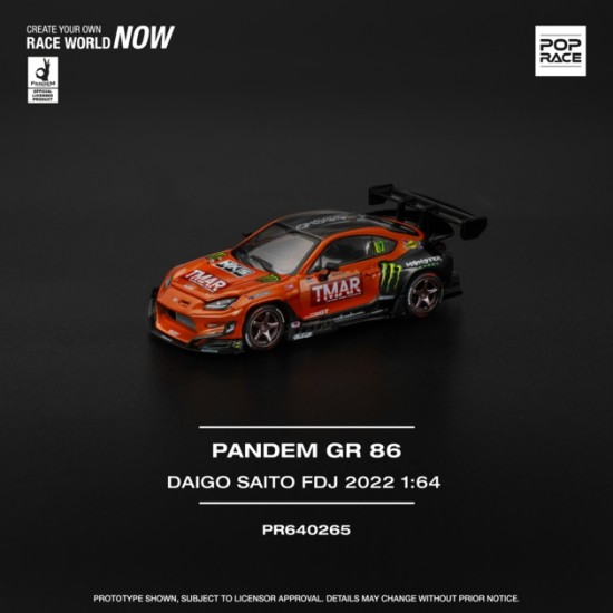 1/64 PANDEM GR86 - DAIGO SAITO FORMULA DRIFT JAPAN 2022 PR640265 1/64 PANDEM GR86 - DAIGO SAITO FORMULA DRIFT JAPAN 2022 PR640265