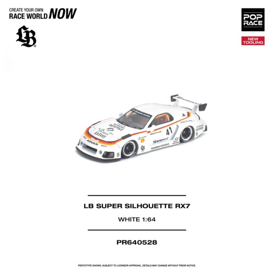 1/64 LB SUPER SILHOUETTE RX7 (FD3S) WHITE NEW TOOLING 1/64 LB SUPER SILHOUETTE RX7 (FD3S) WHITE NEW TOOLING