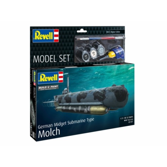 1/72 MODEL SET GERMAN MIDGET SUBMARINE TYPE MOLCH (PLASTIC KIT) 1/72 MODEL SET GERMAN MIDGET SUBMARINE TYPE MOLCH (PLASTIC KIT)