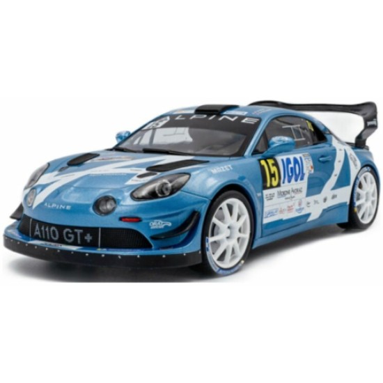 SOL1801631 - 1/18 ALPINE A110 RGT BLUE NO.15 R.ASTIER D.GIRAUDET RALLYE DU MONT BLANC 2024 SOL1801631 - 1/18 ALPINE A110 RGT BLUE NO.15 R.ASTIER D.GIRAUDET RALLYE DU MONT BLANC 2024