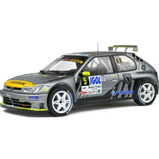 SOL1808302 - 1/18 PEUGEOT 306 MAXI GREY RALLYE DU MONT BLANC 2021