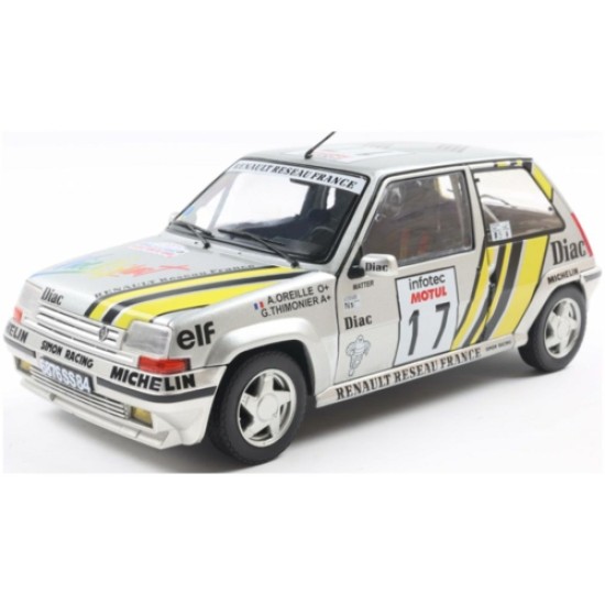 SOL1810005 - 1/18 RENAULT 5 GT TURBO MK2 SILVER NO.17 A.OREILLE TOUR DE CORSE 1989 SOL1810005 - 1/18 RENAULT 5 GT TURBO MK2 SILVER NO.17 A.OREILLE TOUR DE CORSE 1989