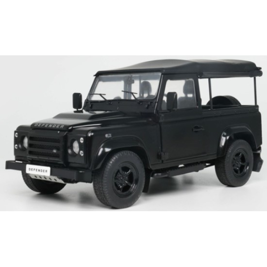 SOL1813503 - 1/18 LAND ROVER DEFENDER 90 SHORT W/REAR COVER BLACK 2016 SOL1813503 - 1/18 LAND ROVER DEFENDER 90 SHORT W/REAR COVER BLACK 2016
