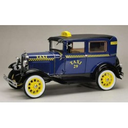 1/18 1931 FORD MODEL A TUDOR TAXI BLUE/YELLOW
