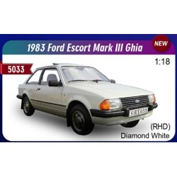SUNH5033R - 1/18 FORD ESCORT MK3 GHIA 1981 WHITE - RHD UK EXCLUSIVE SUNH5033R - 1/18 FORD ESCORT MK3 GHIA 1981 WHITE - RHD UK EXCLUSIVE