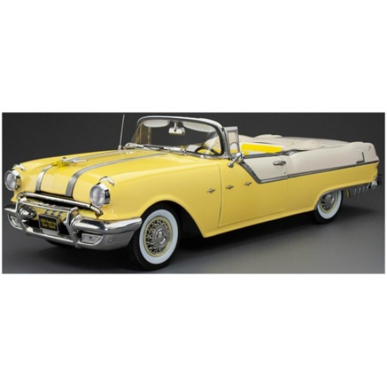SUNH5059 - 1/18 PONTIAC STAR CHIEF OPEN CONVERTIBLE WHITE MIST AVALON YELLOW 1955 SUNH5059 - 1/18 PONTIAC STAR CHIEF OPEN CONVERTIBLE WHITE MIST AVALON YELLOW 1955