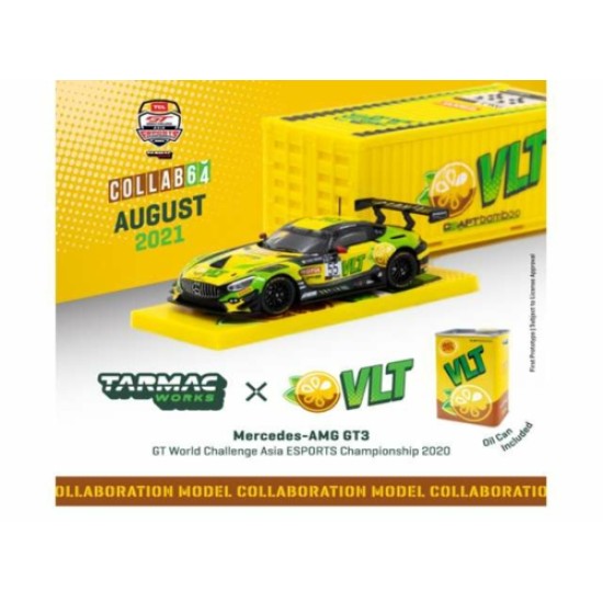 1/64 MERCEDES BENZ AMG GT3 NO.55 GT WORLD CHALLENGER ASIA ESPORTS CHAMPIONSHIP DARRYL O YOUNG, YELLOW/GREEN