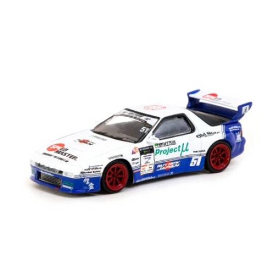 TCT64066DR - 1/64 PANDEM MAZDA RX7 FC3S DRIFT, WHITE/BLUE T64-066-DR