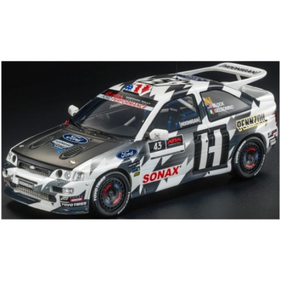 TOP147B - 1/18 FORD ESCORT RS COSWORTH NO.43 BLACK AND WHITE RALLY 2018 - HOONIGAN - BLOCK TOP147B - 1/18 FORD ESCORT RS COSWORTH NO.43 BLACK AND WHITE RALLY 2018 - HOONIGAN - BLOCK