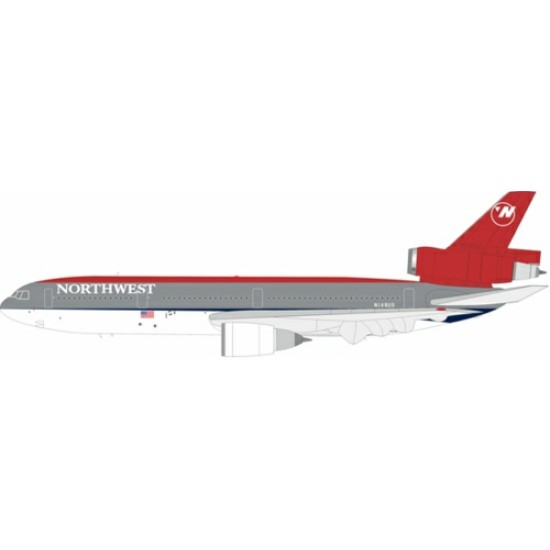 1/200 NORTHWEST AIRLINES DC10-40 N149US WITH STAND 1/200 NORTHWEST AIRLINES DC10-40 N149US WITH STAND