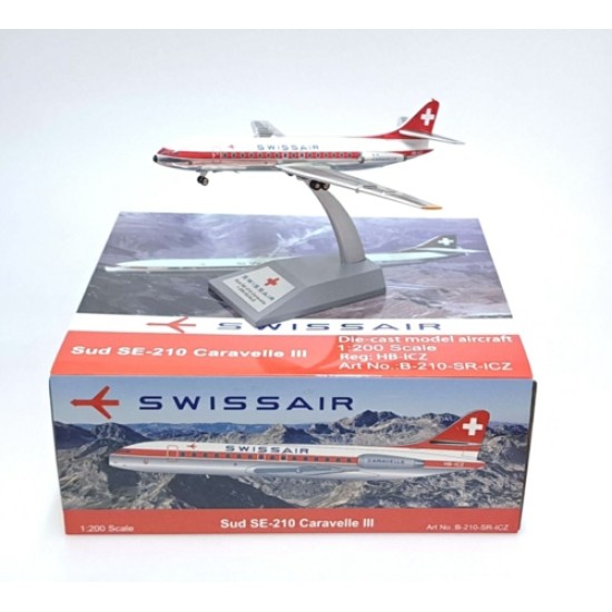 1/200 SWISSAIR SUD SE-210 CARAVELLE III HB-ICZ WITH STAND WB210SRICZ