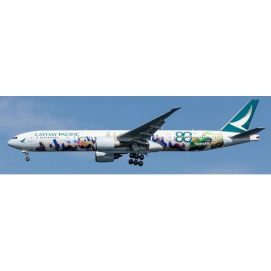 1/400 B-KQU CATHAY PACIFIC BOEING 777-367ER SPIRIT OF HONG KONG DETACHABLE GEAR