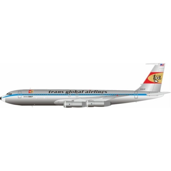 1/200 TRANS GLOBAL AIRLINES BOEING 707-300 N324F WITH STAND