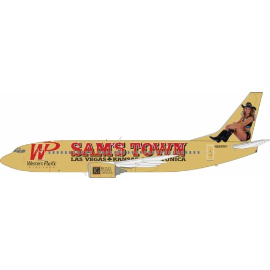 1/200 WESTERN PACIFIC AIRLINES BOEING 737-3Q8 N956WP WITH STAND WB-733-956 1/200 WESTERN PACIFIC AIRLINES BOEING 737-3Q8 N956WP WITH STAND WB-733-956