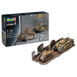 1/76 CHAR B.1 BIS AND RENAULT FT.17 (PLASTIC KIT) 1/76 CHAR B.1 BIS AND RENAULT FT.17 (PLASTIC KIT)
