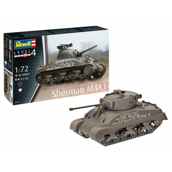 1/72 SHERMAN M4A1 (PLASTIC KIT) 03290