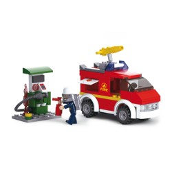 SLM38-B0623 - FIRE SMALL FIRE TRUCK + OIL STATION SLM38-B0623 - FIRE SMALL FIRE TRUCK + OIL STATION